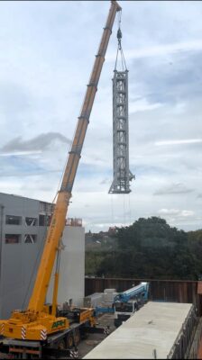 King & Moffatt crane lifting flues at Kettering General Hospital 3